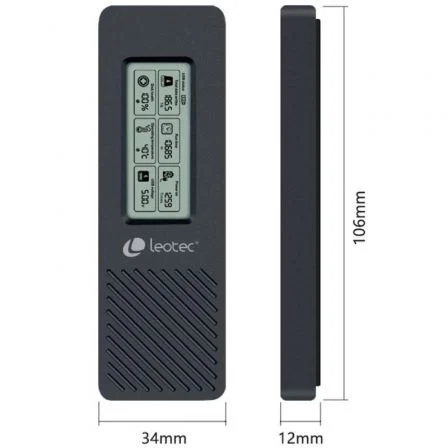 Leotec Caja Externa para SSD M.2 NVMe LEM2EXT01 con Pantalla LCD, Negro